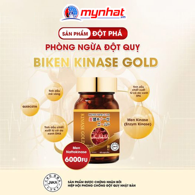Biken Kinase Gold - Phòng độ quỵ giảm mỡ máu và ổn định huyết áp