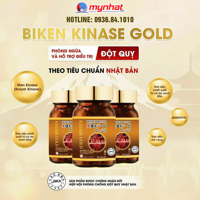 Biken Kinase Gold - Phòng độ quỵ giảm mỡ máu và ổn định huyết áp